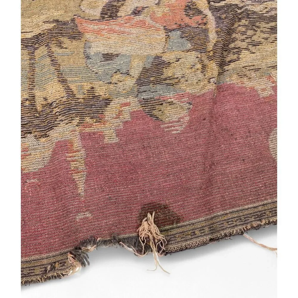 Vintage Arabian Nights Tapestry Middle Eastern Men Horses Wall Hanging 43x23